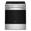 Front. Whirlpool - 30 in. Wide 5 elements 5.3 cu. ft. Slide-In Electric Range with No Preheat and Slow Cook Modes - Stainless Steel.