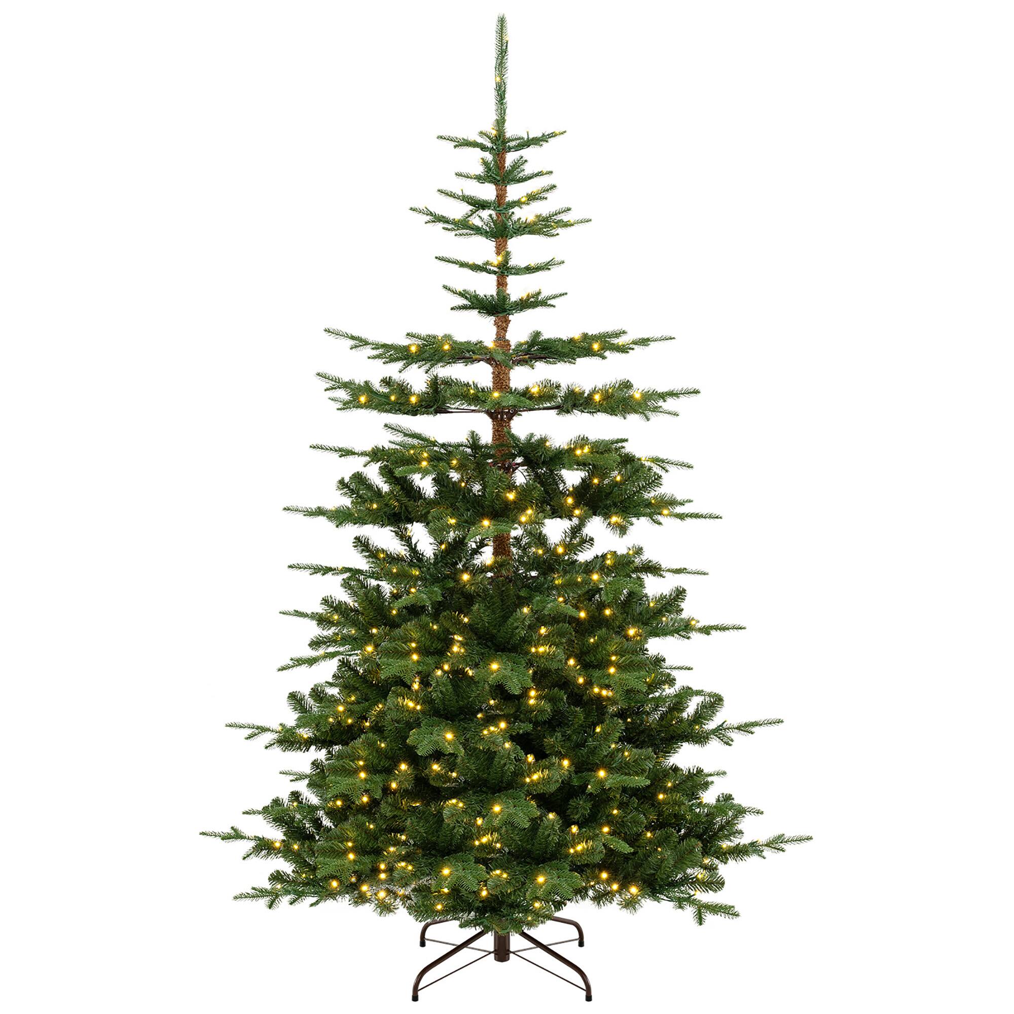 Alt View 9. Gymax - Gymax 7 FT Artificial Xmas Tree w/ 1303 PE PVC Branch Tips 500 Warm White LED Lights - Green.