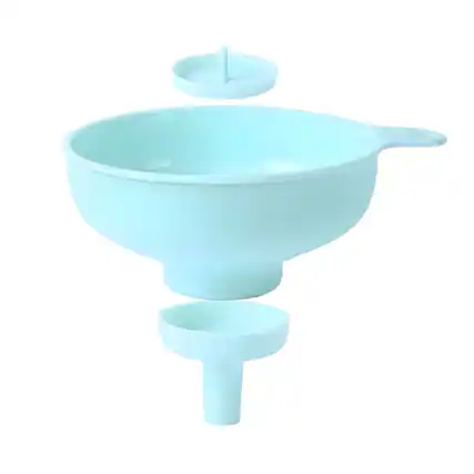 Front. Kitcheniva - 3‑in‑1 Wide Mouth Kitchen Funnel - Blue.