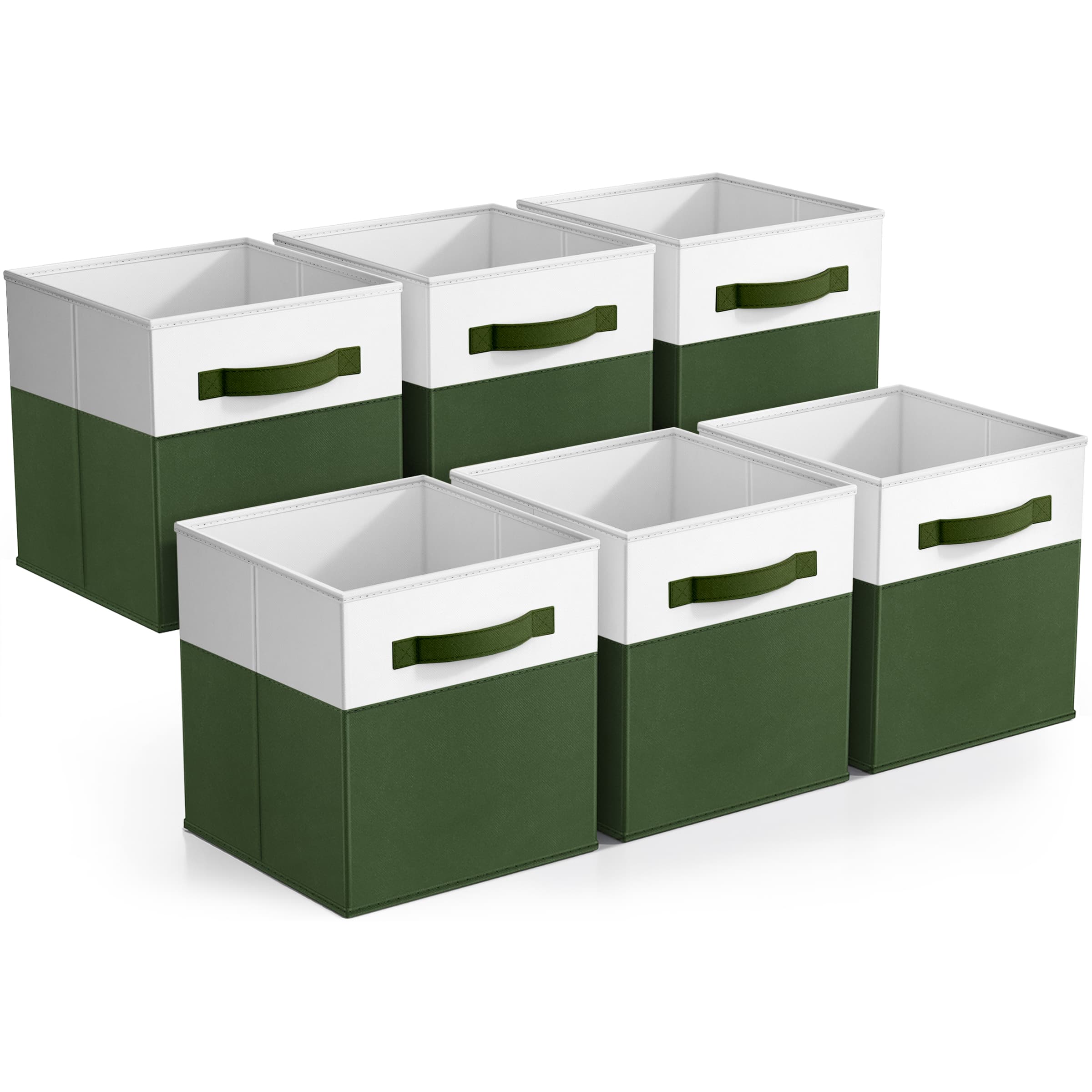 Front. Sorbus - Sorbus Foldable Storage Bins, 6-Pack Fabric Storage Cubes, 11-Inch Cube Organizer Bins for Closet, Shelves - Green.