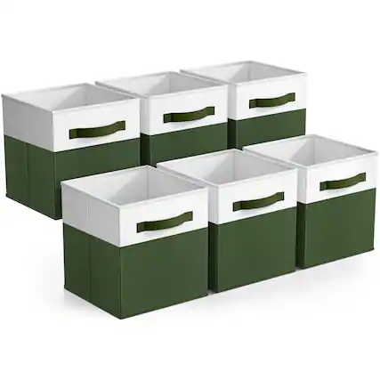 Front. Sorbus - Sorbus Foldable Storage Bins, 6-Pack Fabric Storage Cubes, 11-Inch Cube Organizer Bins for Closet, Shelves - Green.