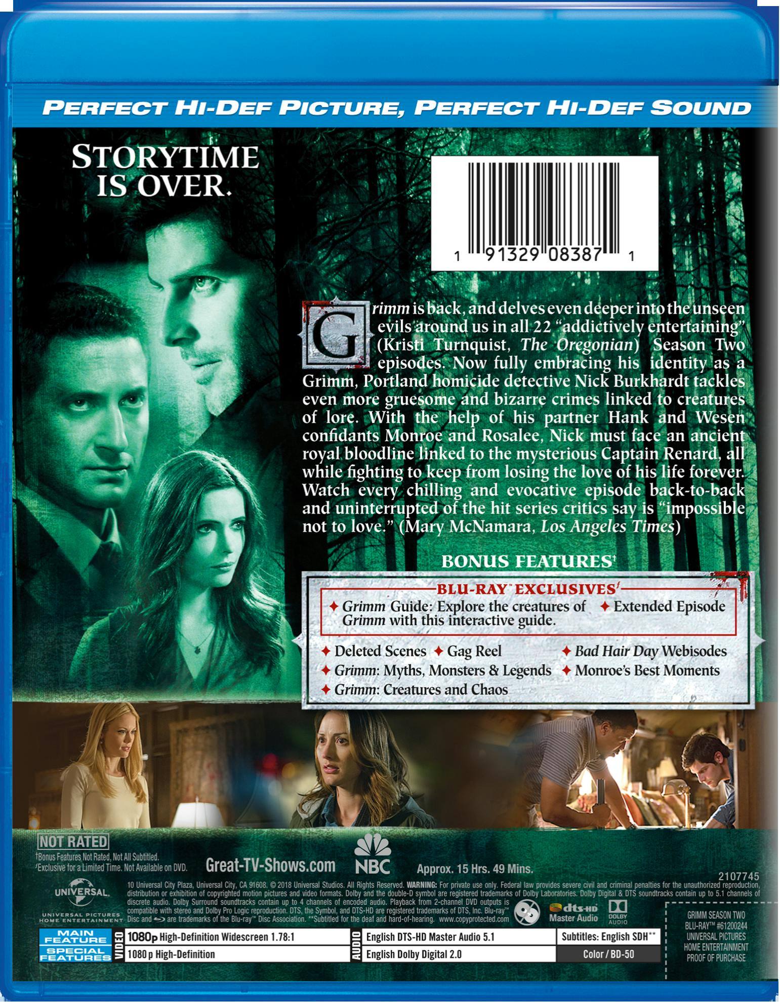 Back. Grimm: Season 2 (Blu-ray + Digital HD) [Blu-ray].