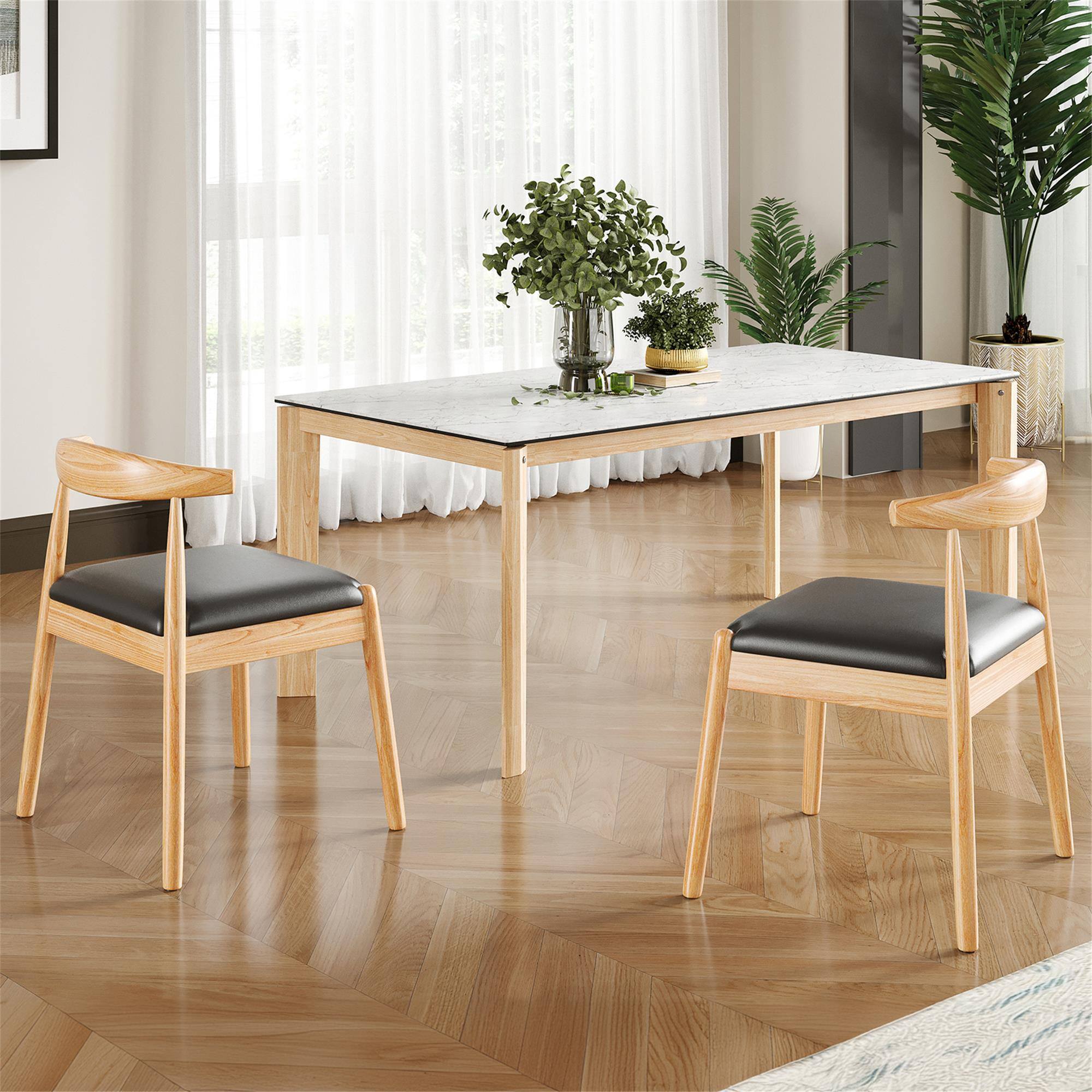 Alt View 7. Boyel Living - Weave Dining Chairs Set of 2 Mid-Century Modern Kitchen Chair with Solid Oak Frame - Wood.
