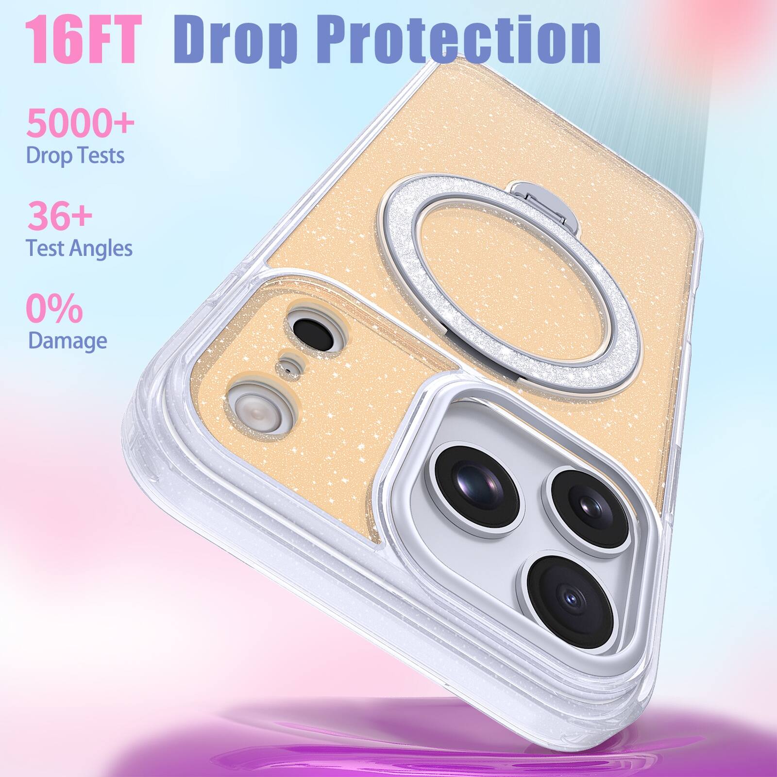 16FT Drop Protection  
5000+ Drop Tests  
36+ Test Angles  
0% Damage