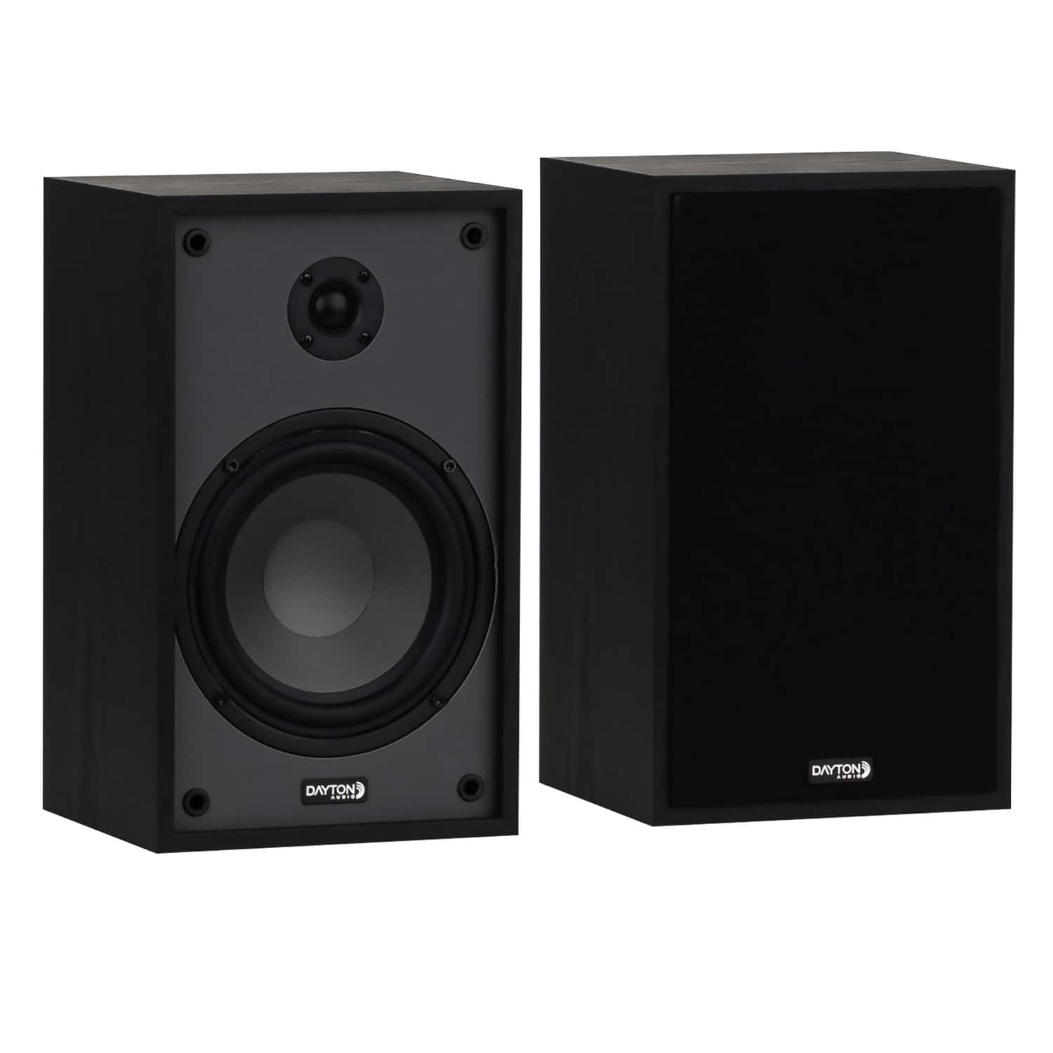 Dayton Audio - Classic B65 40W Wall-Mountable Powered Bookshelf Surround Speaker Set, 6.5" Woofers, Hi-Fi Design, Pair - Black