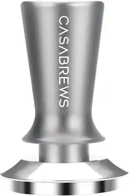 Casabrews - 51mm Espresso Tamper, Spring-Loaded 30lb Calibrated Coffee Tamper with Flat Stainless Steel Base - Gray