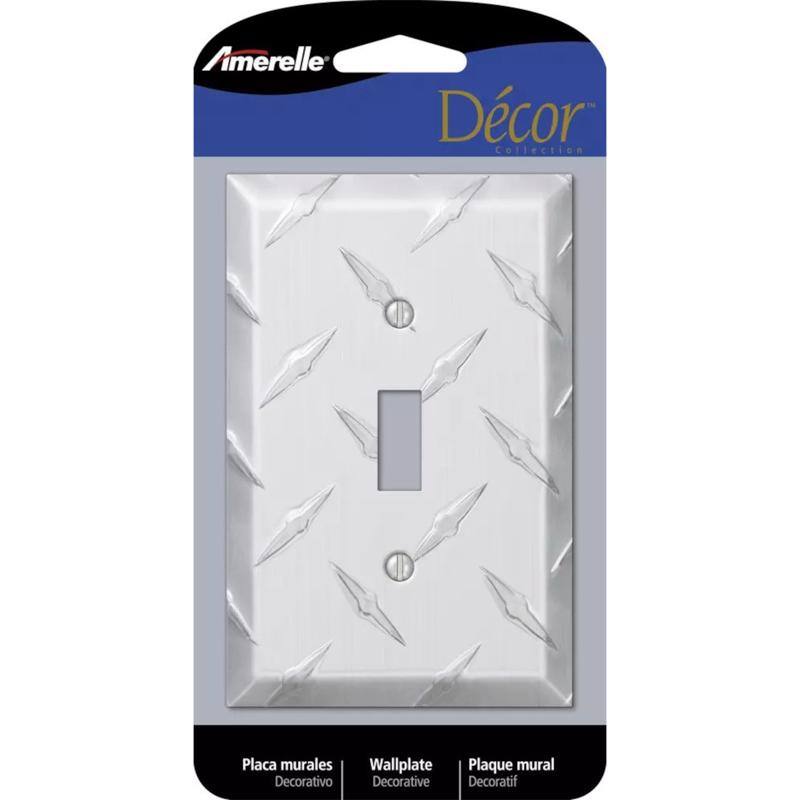 AMERELLE - Diamond 1 gang Stamped Aluminum Toggle Wall Plate 1 pk - Silver price history on PriceWatchPro