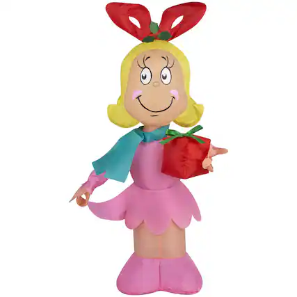 Front. Gemmy - Gemmy Airdorable Cindy Lou Who Inflatable 22 in. Inflatable - Multicolored.