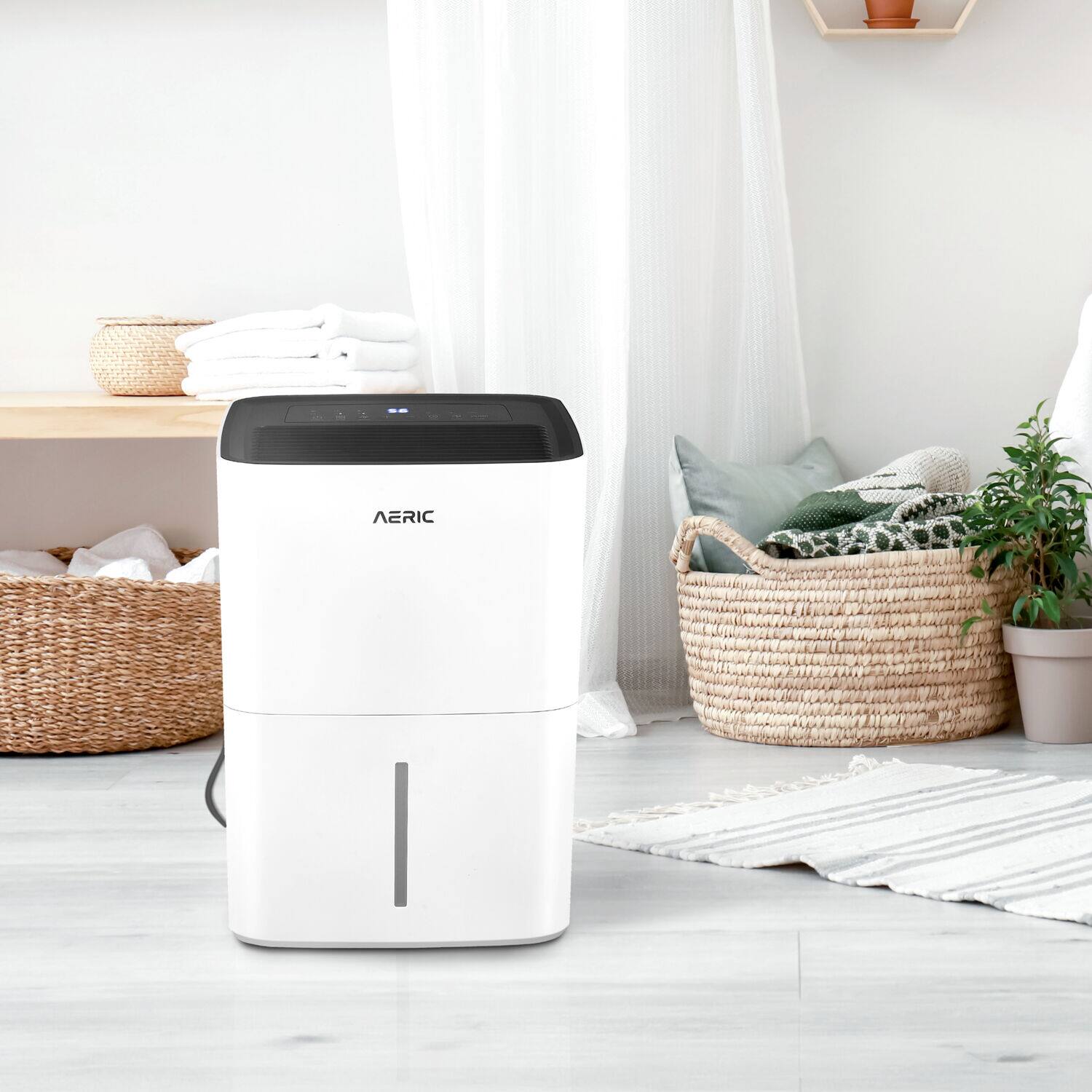 Alt View 11. Aeric - Aeric Portable Dehumidifier with Pump, Drain Hose and Bucket Full Alarm & Indicator - White.