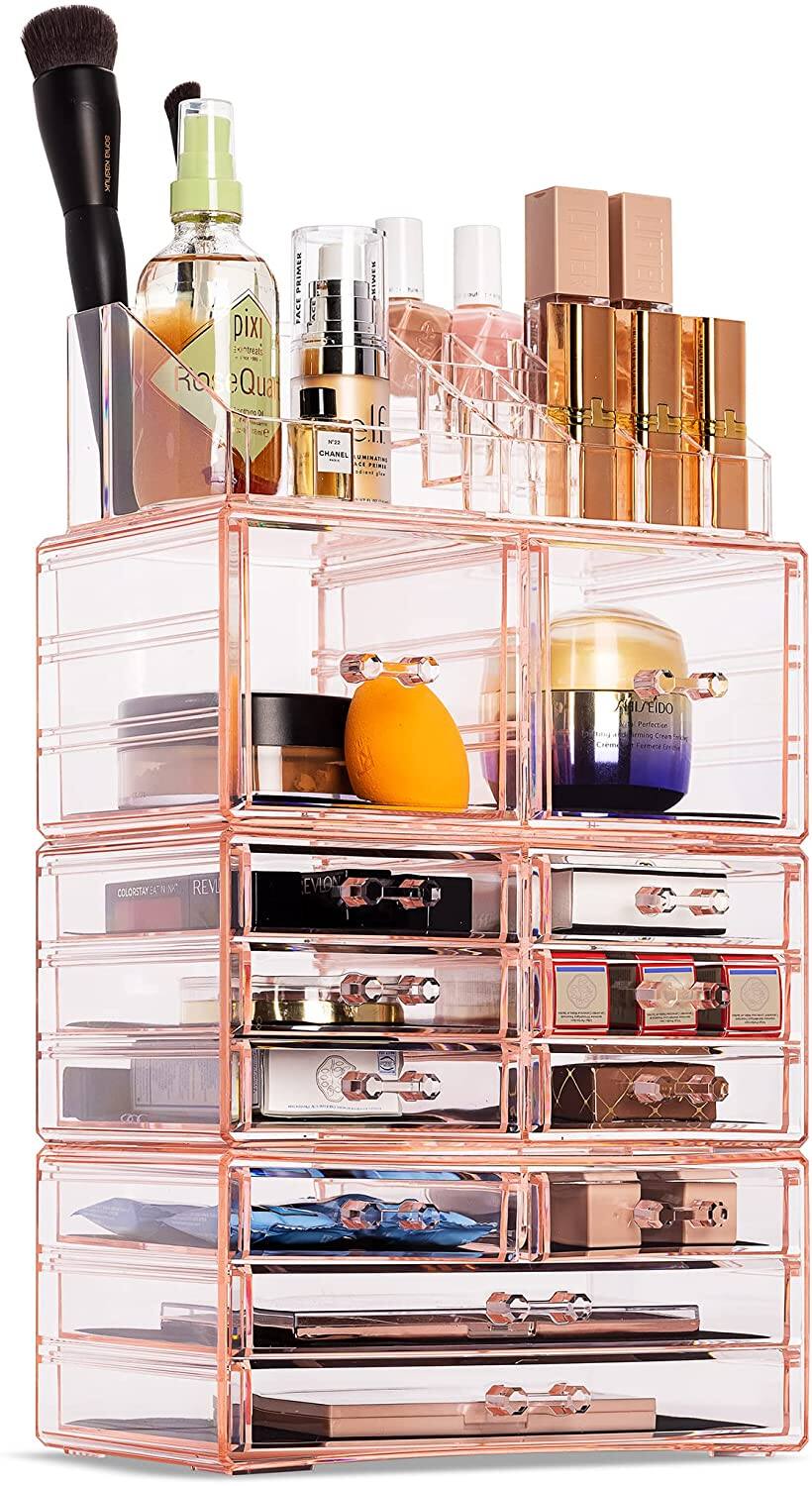 Sorbus - Cosmetic and Jewelry Organizer for Bath, Dresser, Etc - Pink price history on PriceWatchPro
