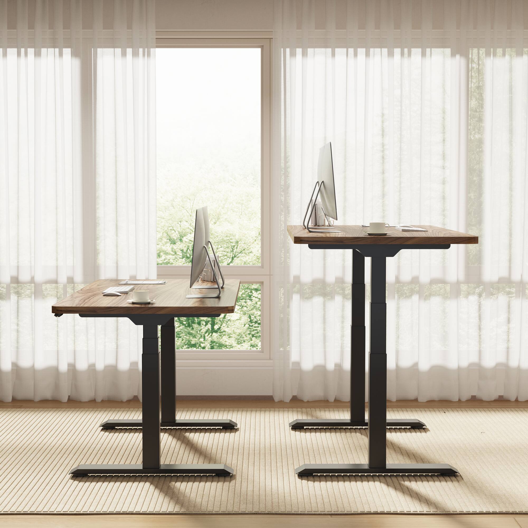 Alt View 5. FlexiSpot - FlexiSpot E7 48''W Electric Adjustable Standing Desk Chipboard, White/White - White.
