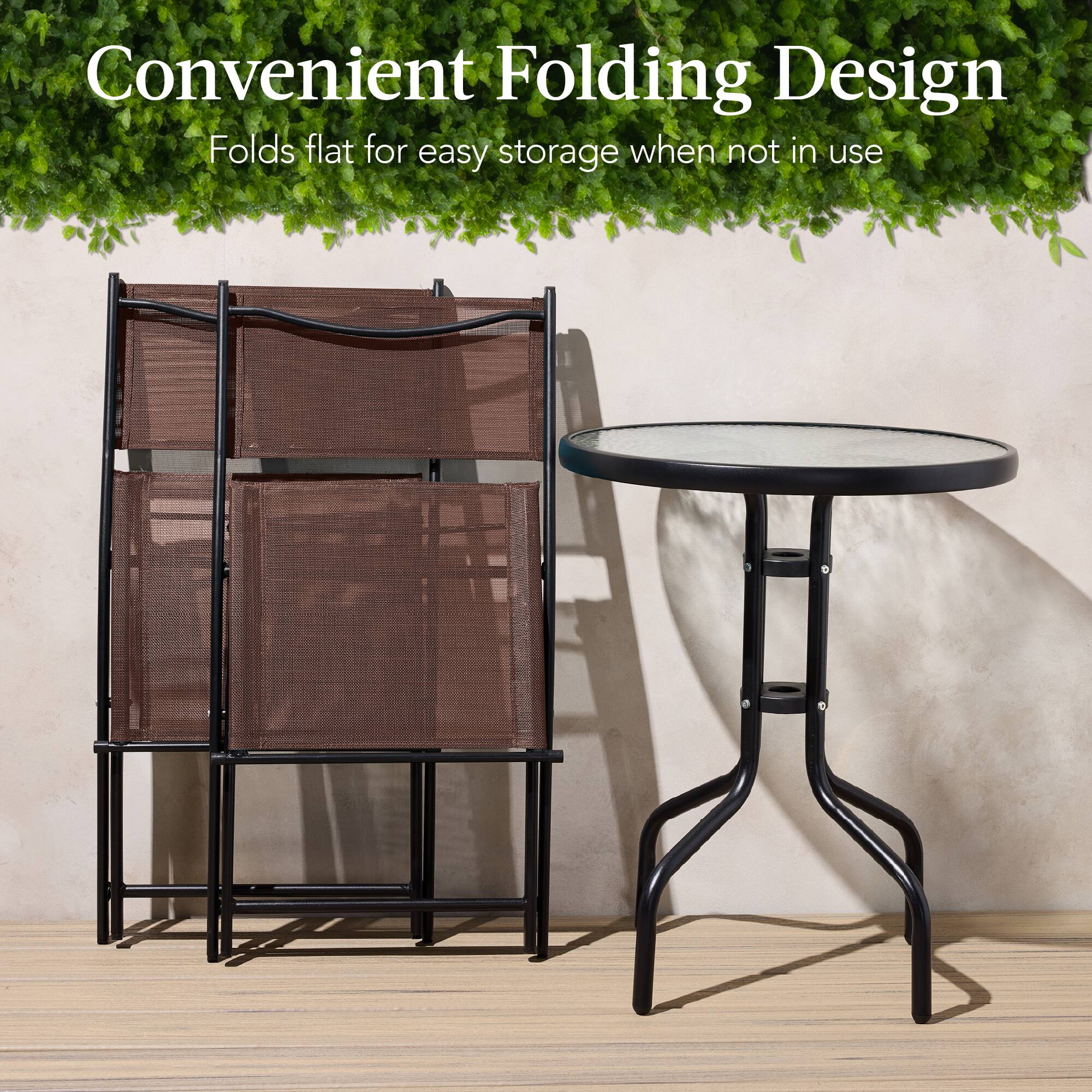 Convenient Folding Design  
Folds flat for easy storage when not in use