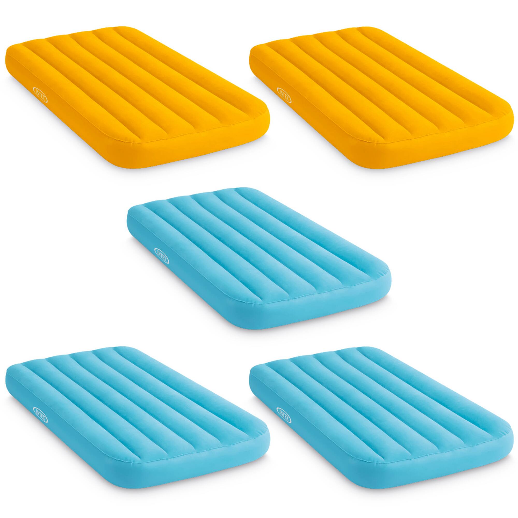 Front. Intex - Intex Cozy Kidz Bright & Fun-Colored Inflatable Air Bed w/ Carry Bag (5 Pack) - Blue or orange.