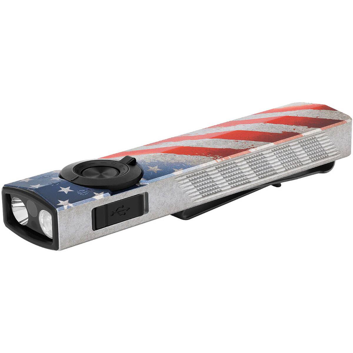 Alt View 3. OLIGHT - Olight ArkPro 4-in-1 Rechargeable EDC Cool White Multifunctional LED Flashlight, Stars and Stripes Edition.
