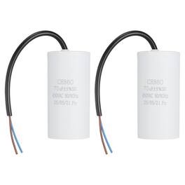 Unique Bargains - 2pcs 70uF CBB60 Run Capacitor, AC 450V 2 Wires 50/60Hz Cylinder 102x50mm for Air Compressor, Water Pump - White