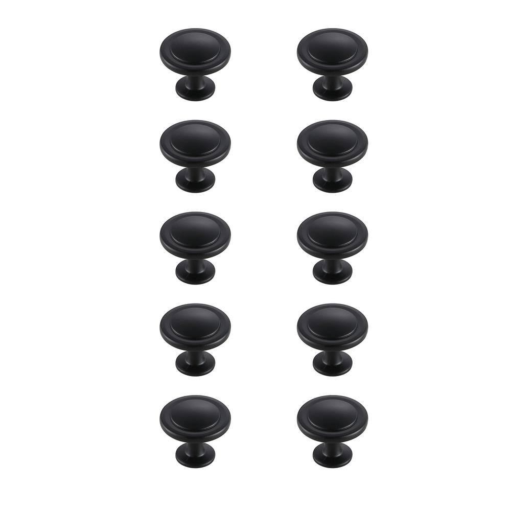 Alt View 2. Elegant Decor - Logyn 1.3" Diameter Matte Black Mushroom Knob Multipack (Set of 10) - Matte Black.