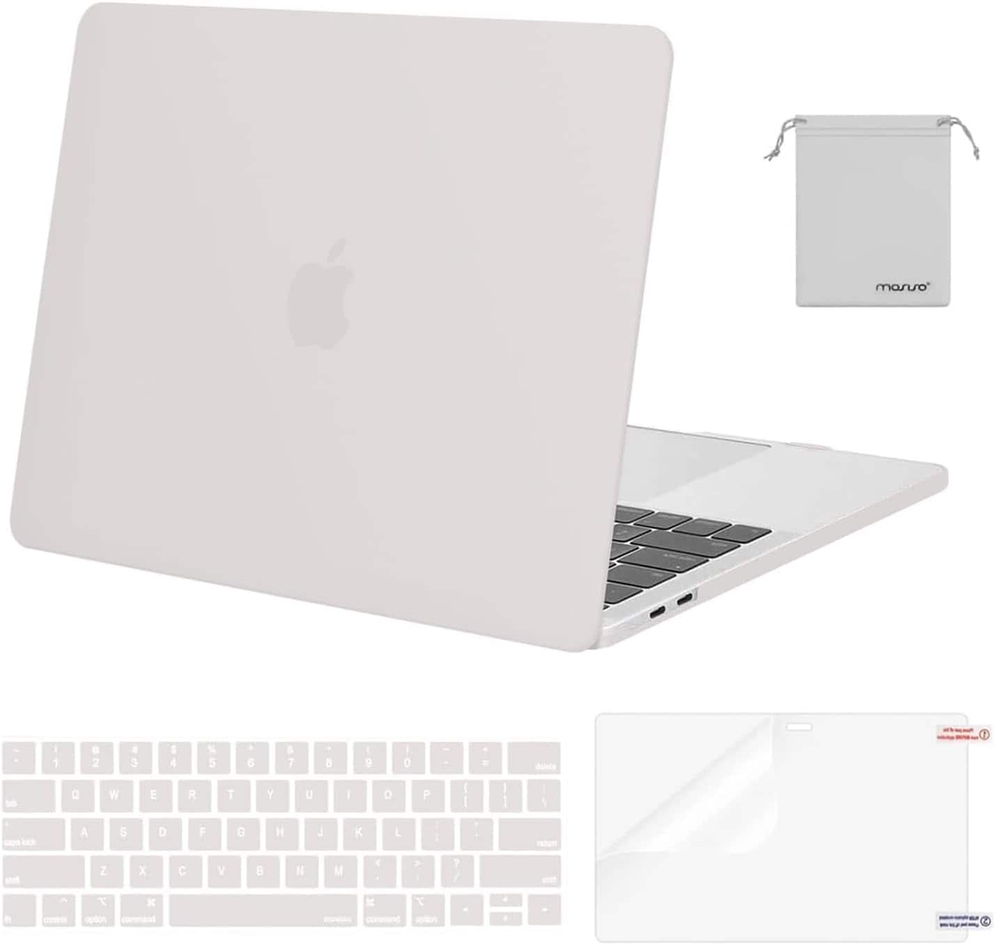 mosiso - MacBook Pro 13" hard shell case with keyboard skins, screen protector and storage bag - Stone Gray
