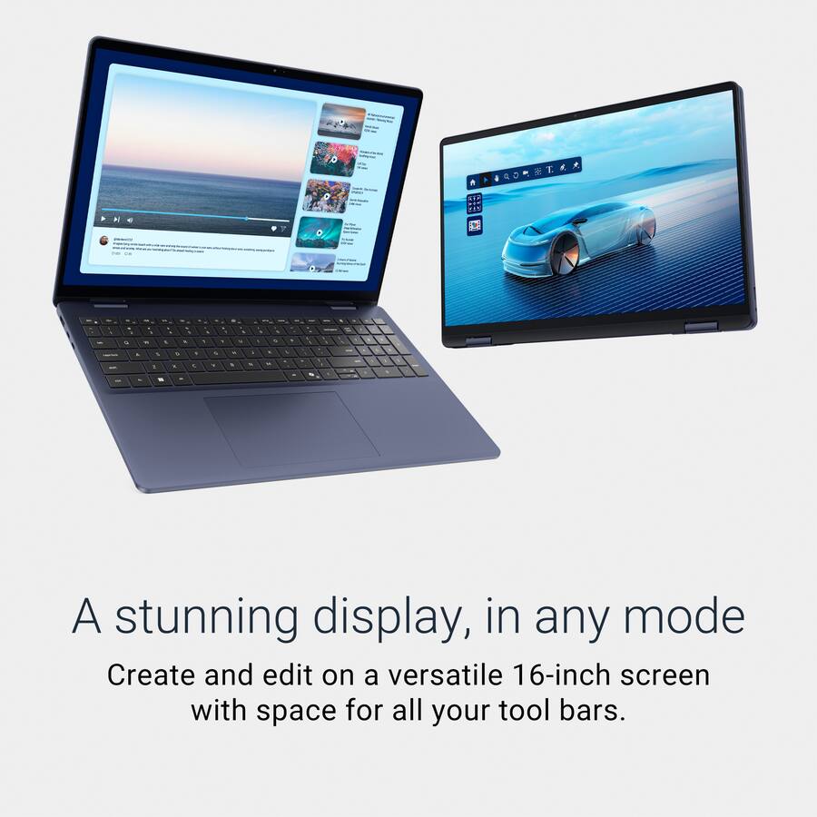 A stunning display, in any mode. Create and edit on a versatile 16-inch screen with space for all your tool bars.