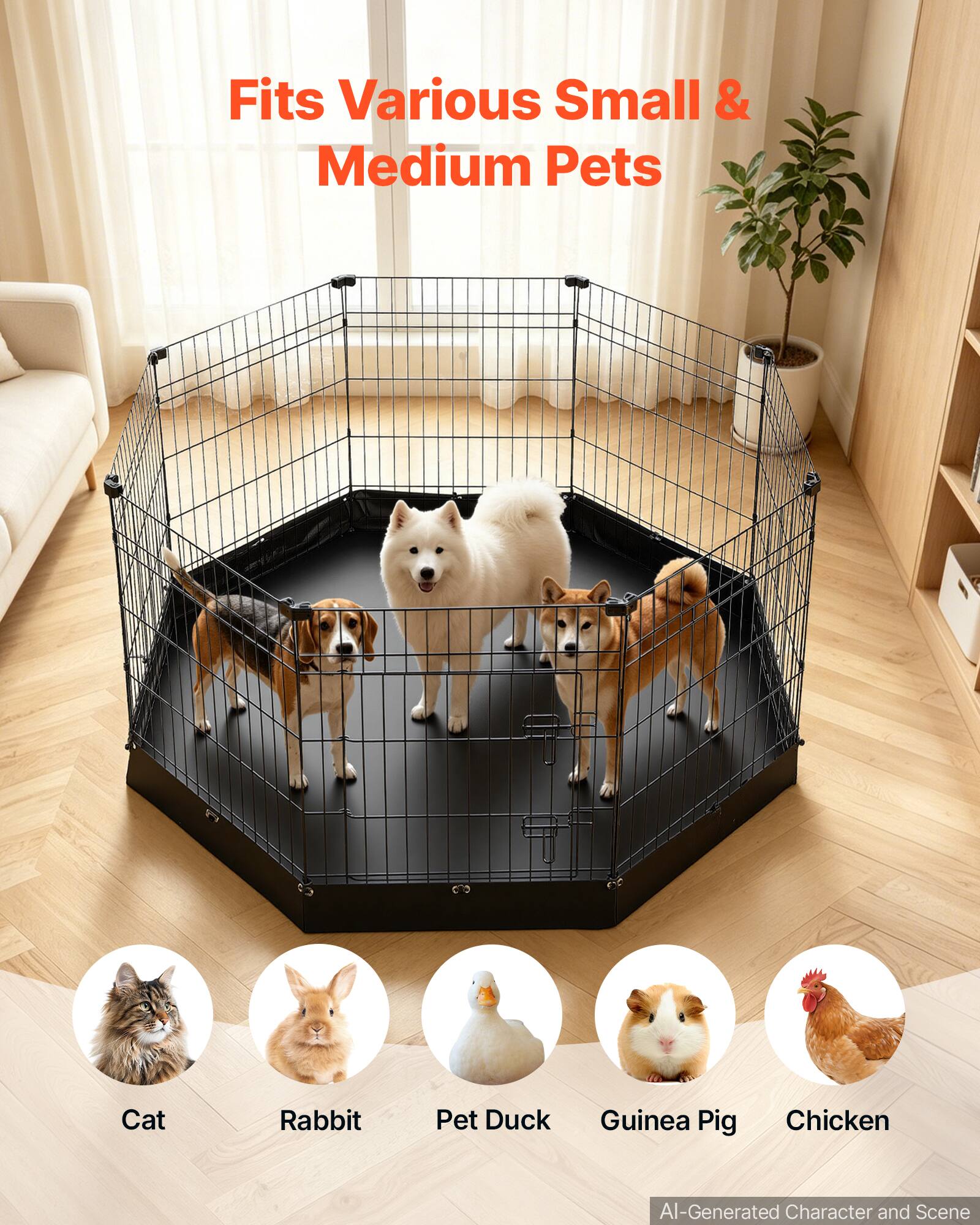 Fits Various Small & Medium Pets

Cat
Rabbit
Pet Duck
Guinea Pig
Chicken

AI-Generated Character and Scene