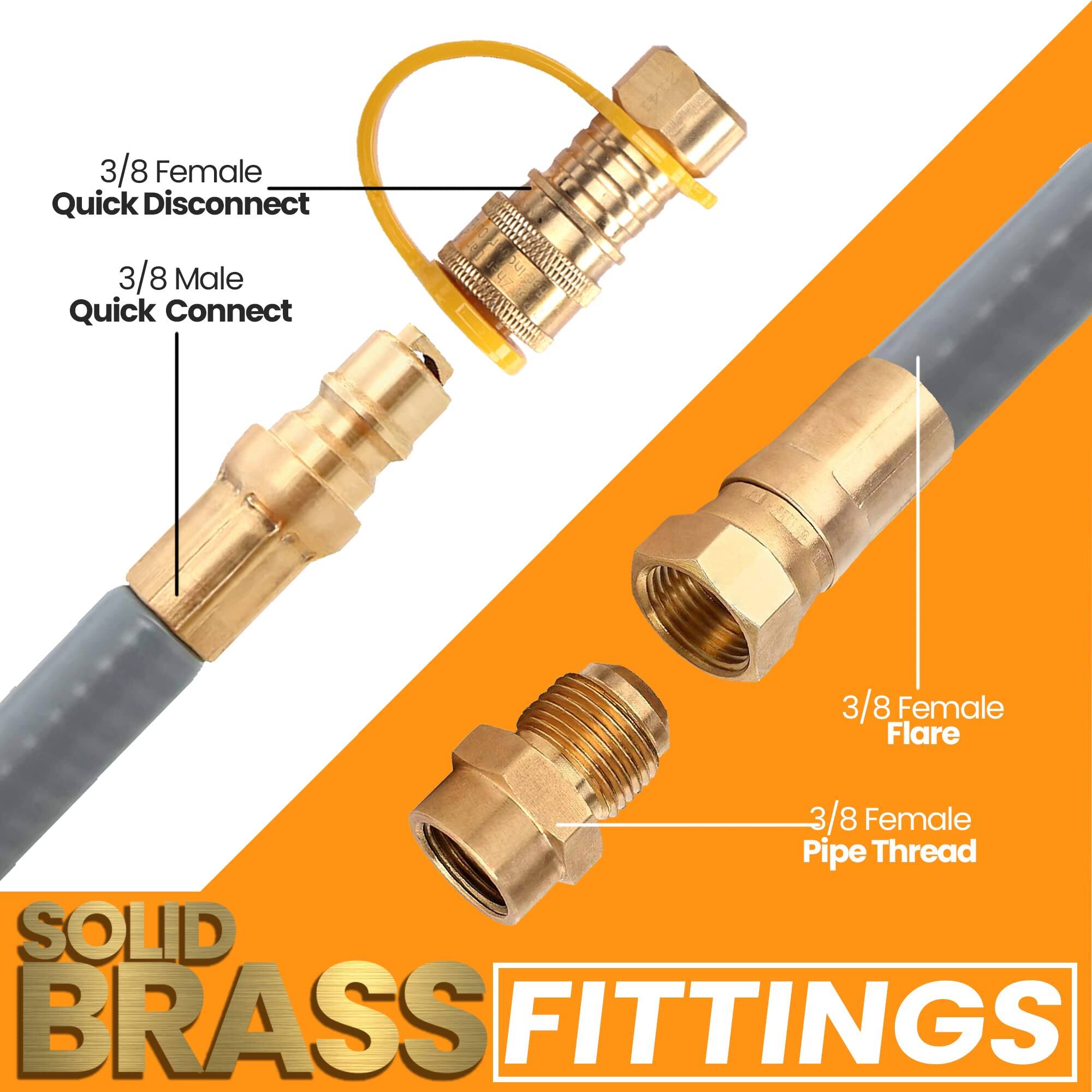3/8 Female Quick Disconnect  
3/8 Male Quick Connect  
3/8 Female Flare  
3/8 Female Pipe Thread  
SOLID BRASS FITTINGS
