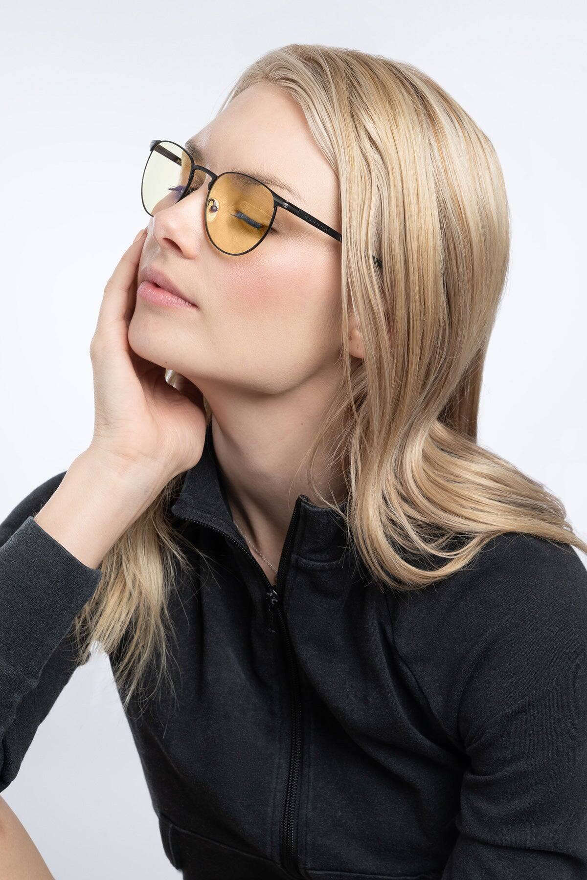 Alt View 2. GUNNAR - GUNNAR Computer Glasses  -  Mateo, Onyx, Amber Lens - Blue Light Blocking, Relieve Dry Eye, Anti Glare - Onyx.