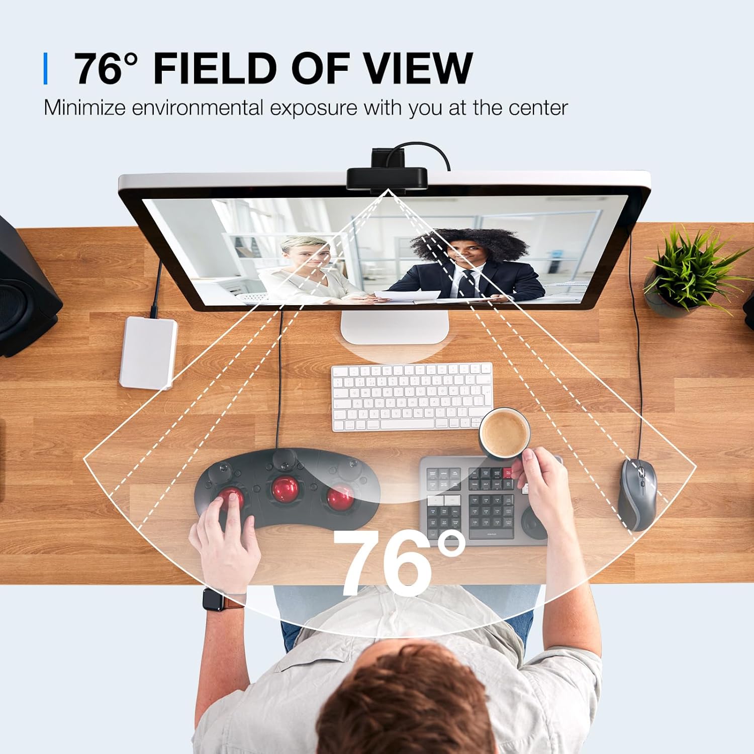 76° FIELD OF VIEW  
Minimize environmental exposure with you at the center