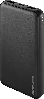 Best Buy essentials™ - 20W 10,000mAh Portable Charger for Most Smartphones, Tablets and USB Devices - Black