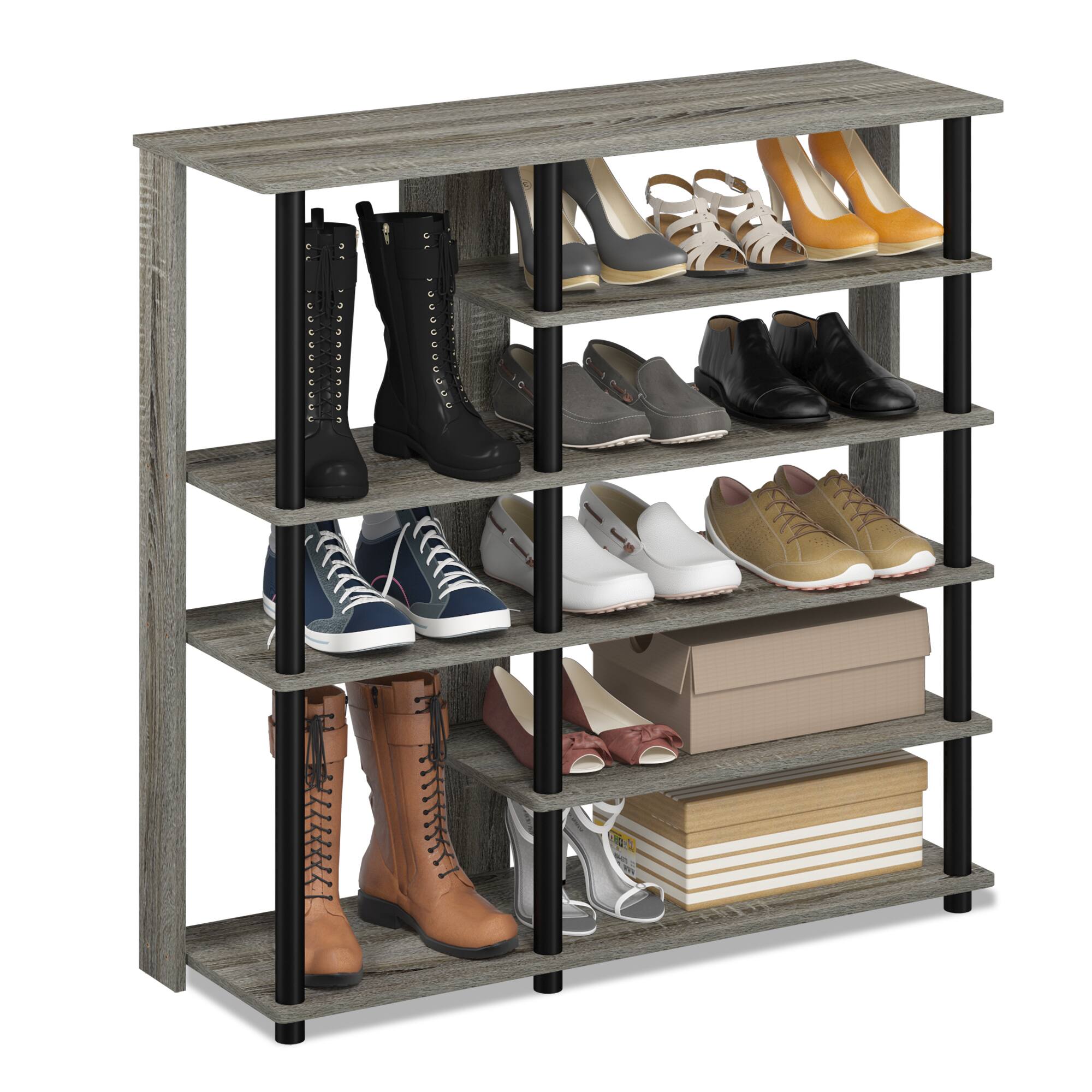 Alt View 3. Furinno - Turn-N-Tube Multi Storage Shoe Rack - French Oak.