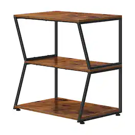 Oumilen - 3-Tier Audio Equipment Stand with Metal Frame and Wood Shelves - Brown