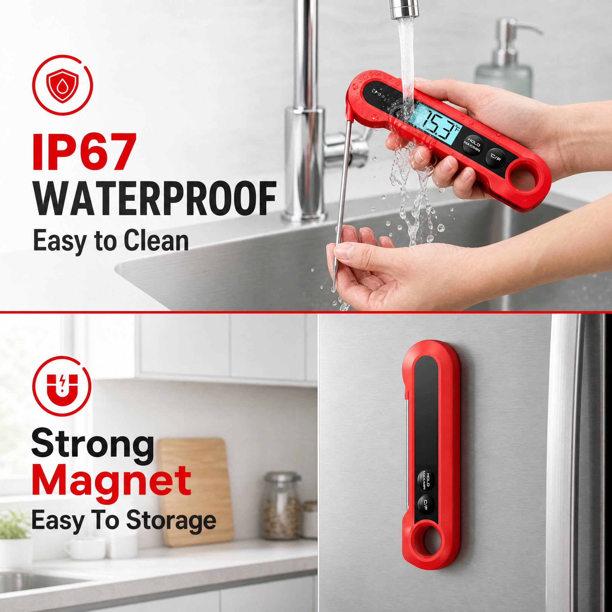 IP67 WATERPROOF Easy to Clean

3 15.3% F com MAXIMIN C/F

Strong Magnet Easy To Storage

CHOCOLOGIES

FRELD