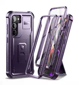 Dexnor - Protective Case for Samsung Galaxy S23,Military Grade Protection Built-in Screen Protector and Kickstand - Phantom Purple