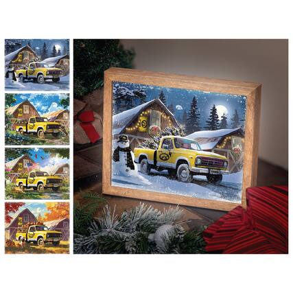 Front. Sporticulture - Iowa Hawkeyes 12" x 11" Four Seasons LED Light Box - Yellow.