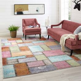 Modway - Success Nyssa Abstract Geometric Mosaic Area Rug - Multicolored