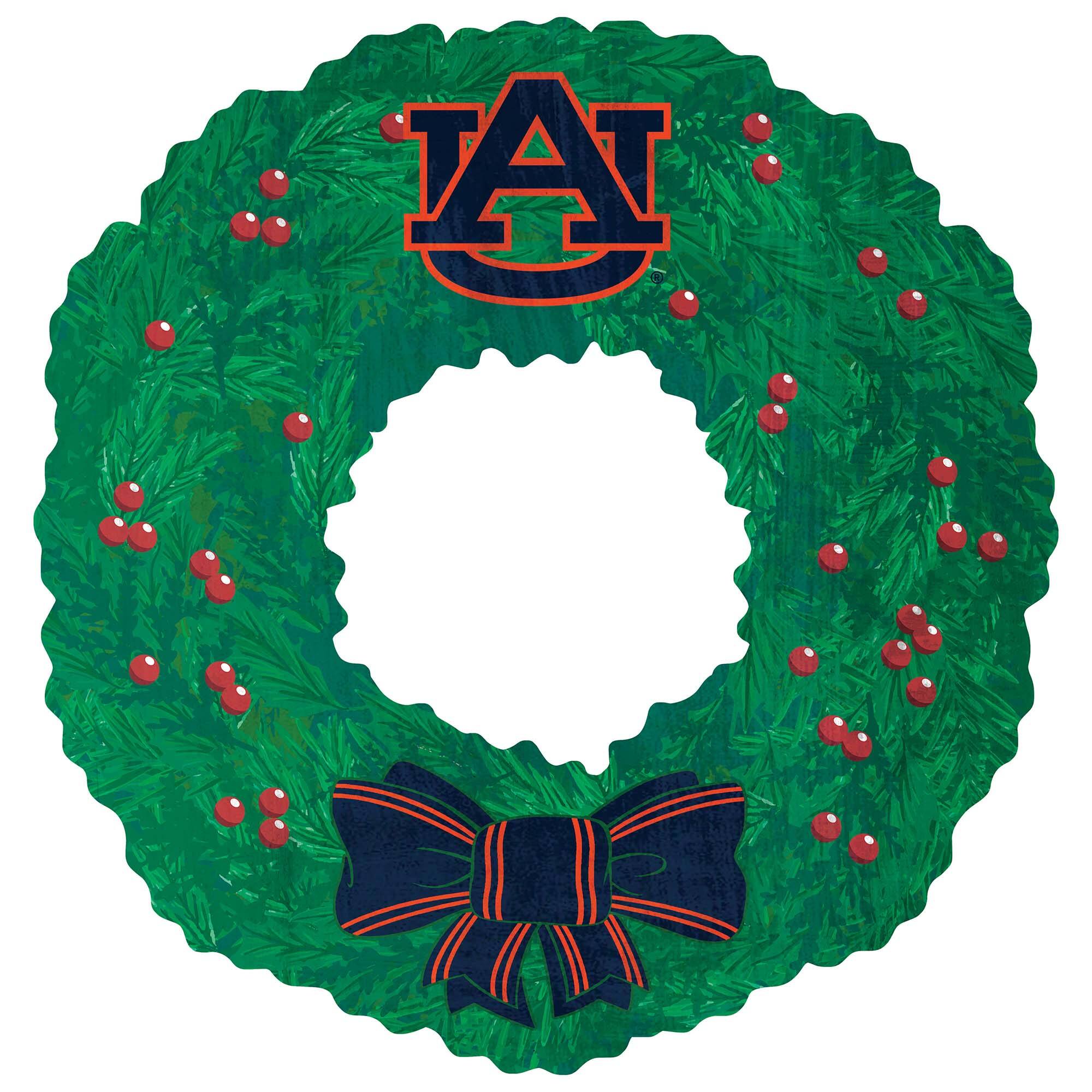 Front. Fan Creations - Auburn Tigers 16'' Team Wreath Sign - Green.