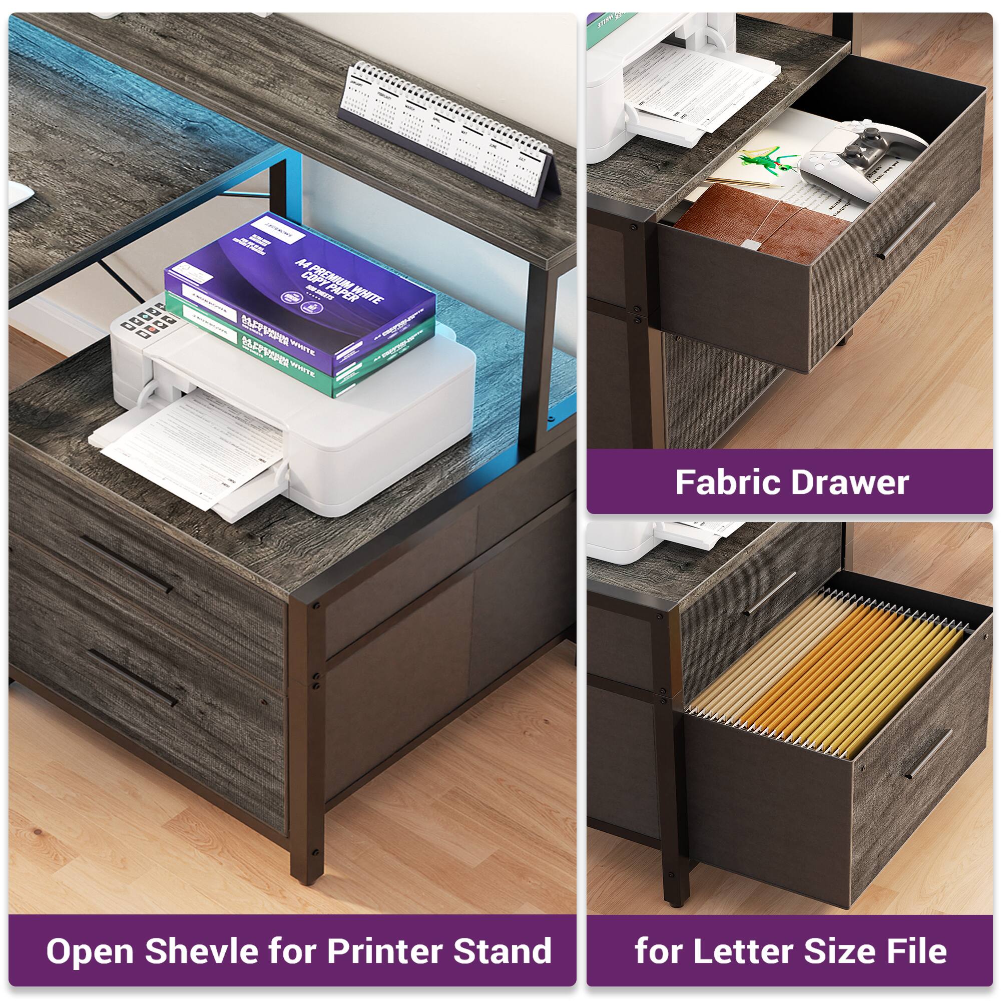 Fabric Drawer

Open Shevle for Printer Stand

for Letter Size File