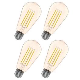 VIRIBRIGHT - ST19 LED Bulb, Filament, Energy Star, Amber – 2200K (4 Pack) - Warm White