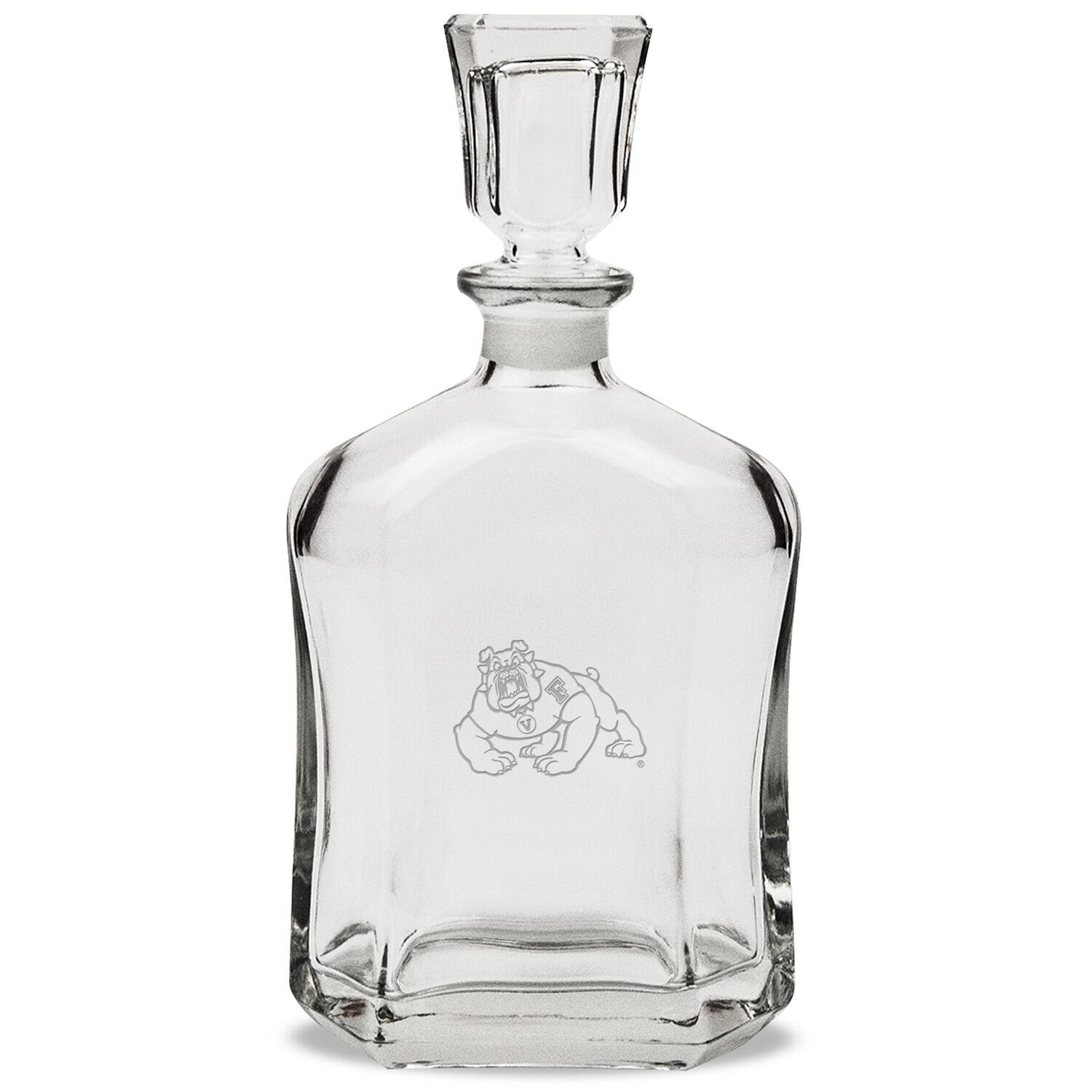 Front. Jardine - Fresno State Bulldogs 23.75oz. Crystal Whiskey Decanter - Multicolor.