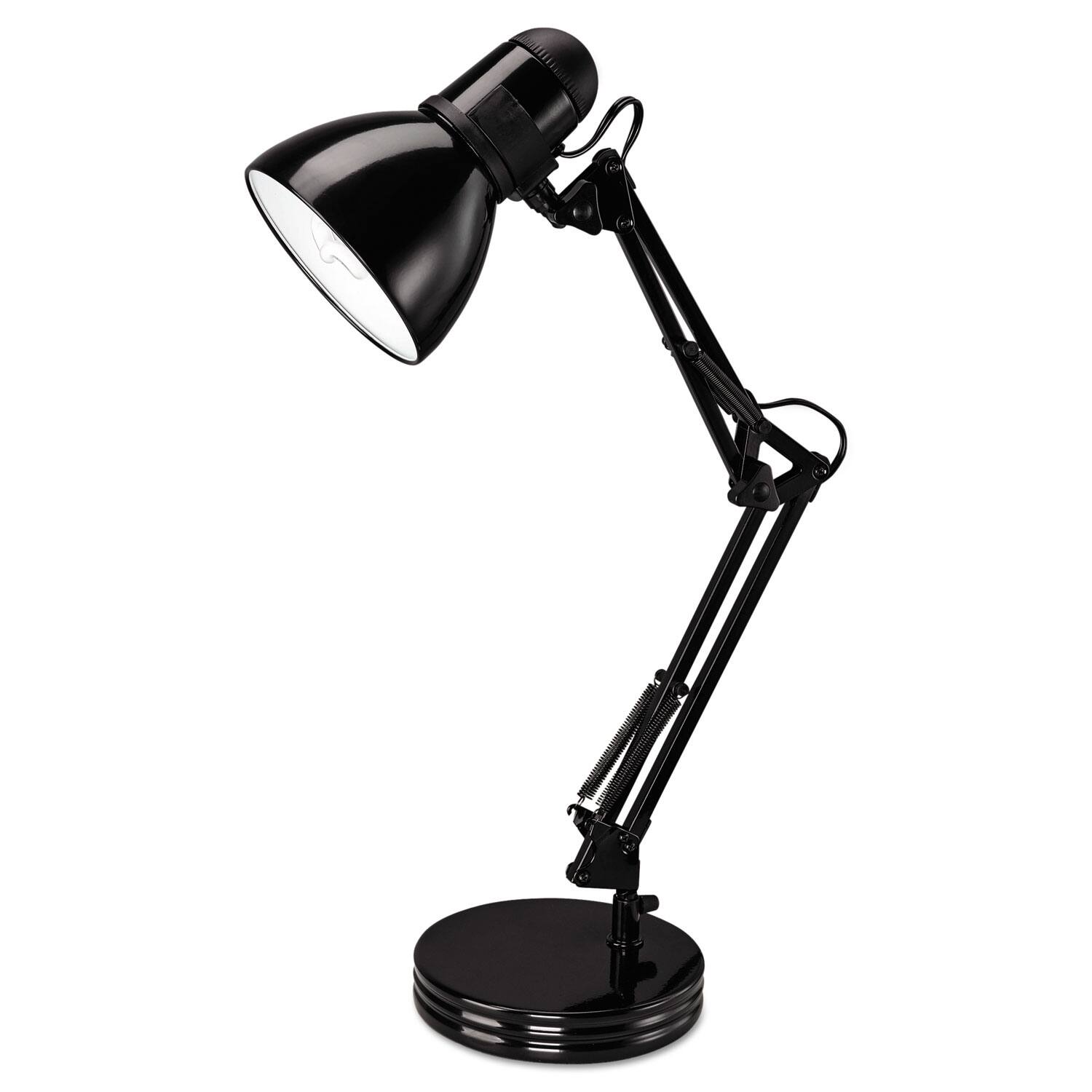 Angle. Alera - Architect Desk Lamp, Adjustable Arm, 6.75w x 11.5d x 22h, Black.