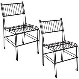 Sunnydaze - Steel Wire Indoor and Outdoor Dining Chairs - Set of 2 - Black