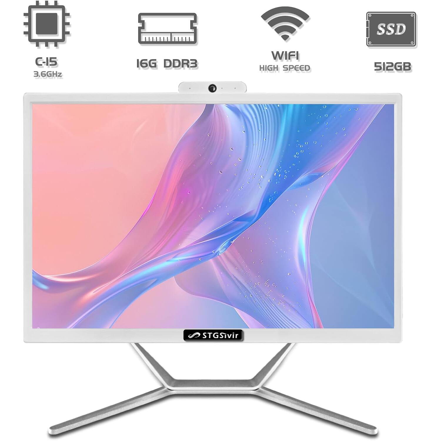 Sure, here is the corrected and grouped text:

- **Processor:** C-I5 3.6GHz
- **Memory:** 16G DDR3
- **Storage:** SSD 512GB
- **Connectivity:** WIFI HIGH SPEED
- **Brand:** STG Sivir