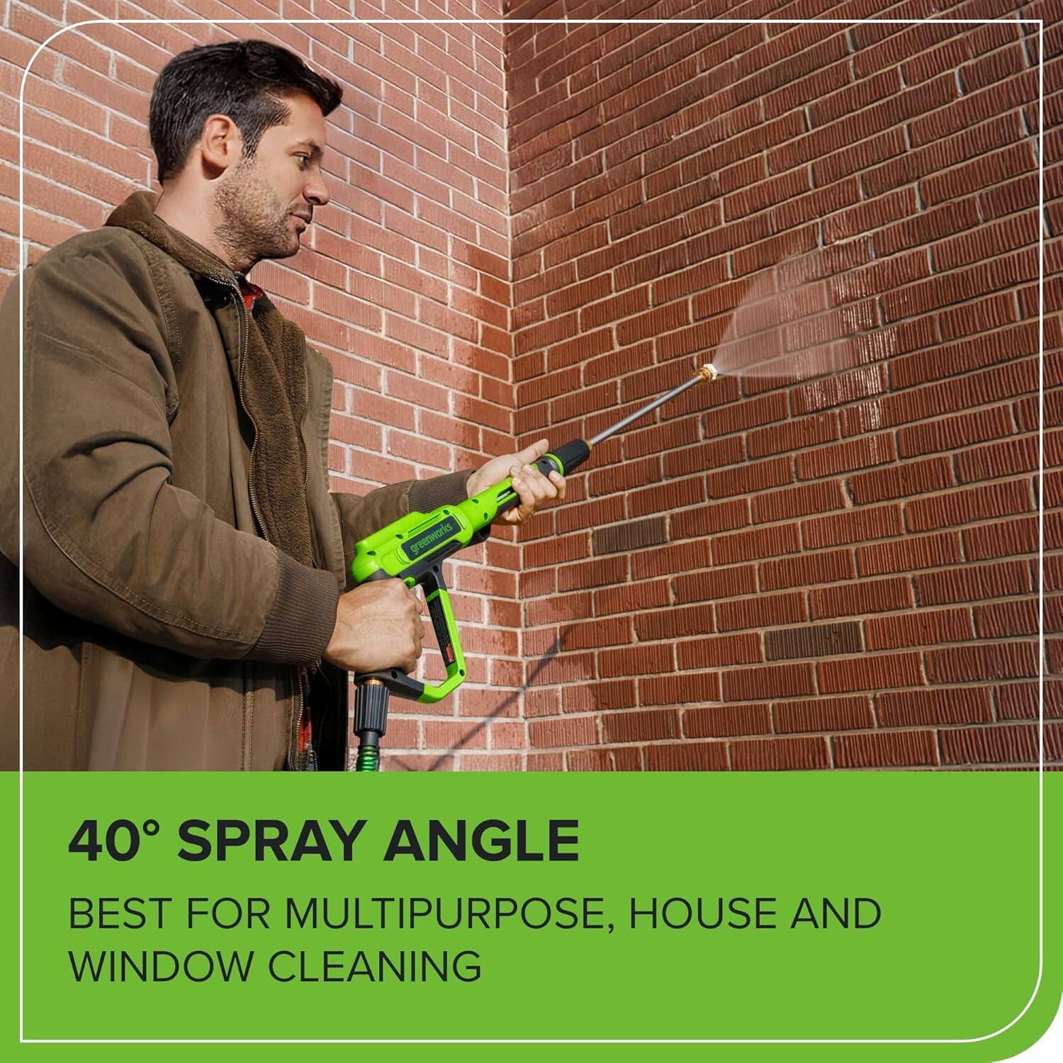 40° SPRAY ANGLE  
BEST FOR MULTIPURPOSE, HOUSE AND WINDOW CLEANING
