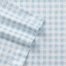 Shavel Home Products - Seersucker Sheet Set - Stylish and Comfortable Bedding - Gingham Blue