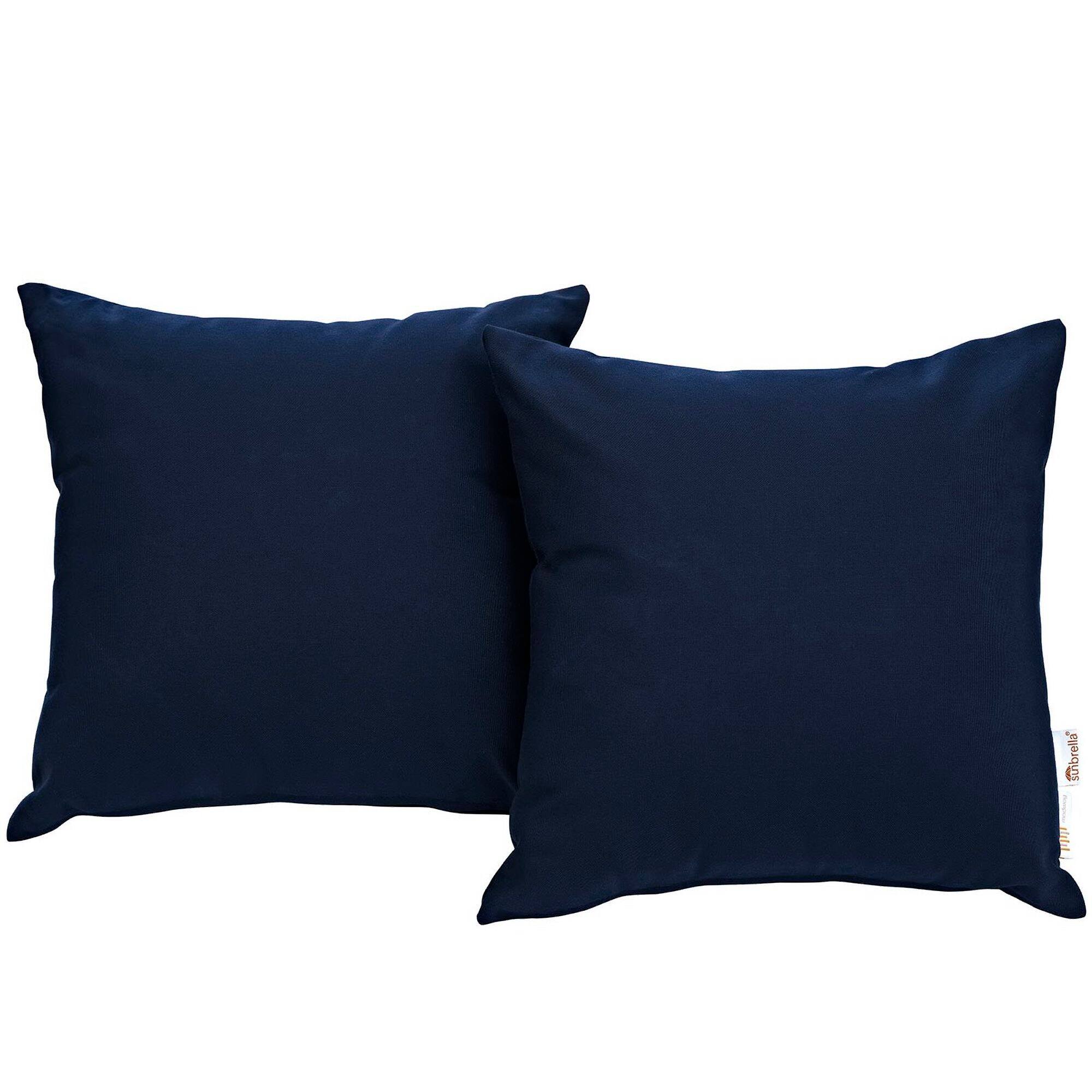 Angle. Modway - Summon 2 Piece Outdoor Patio Sunbrella® Pillow Set by Modway - Navy.