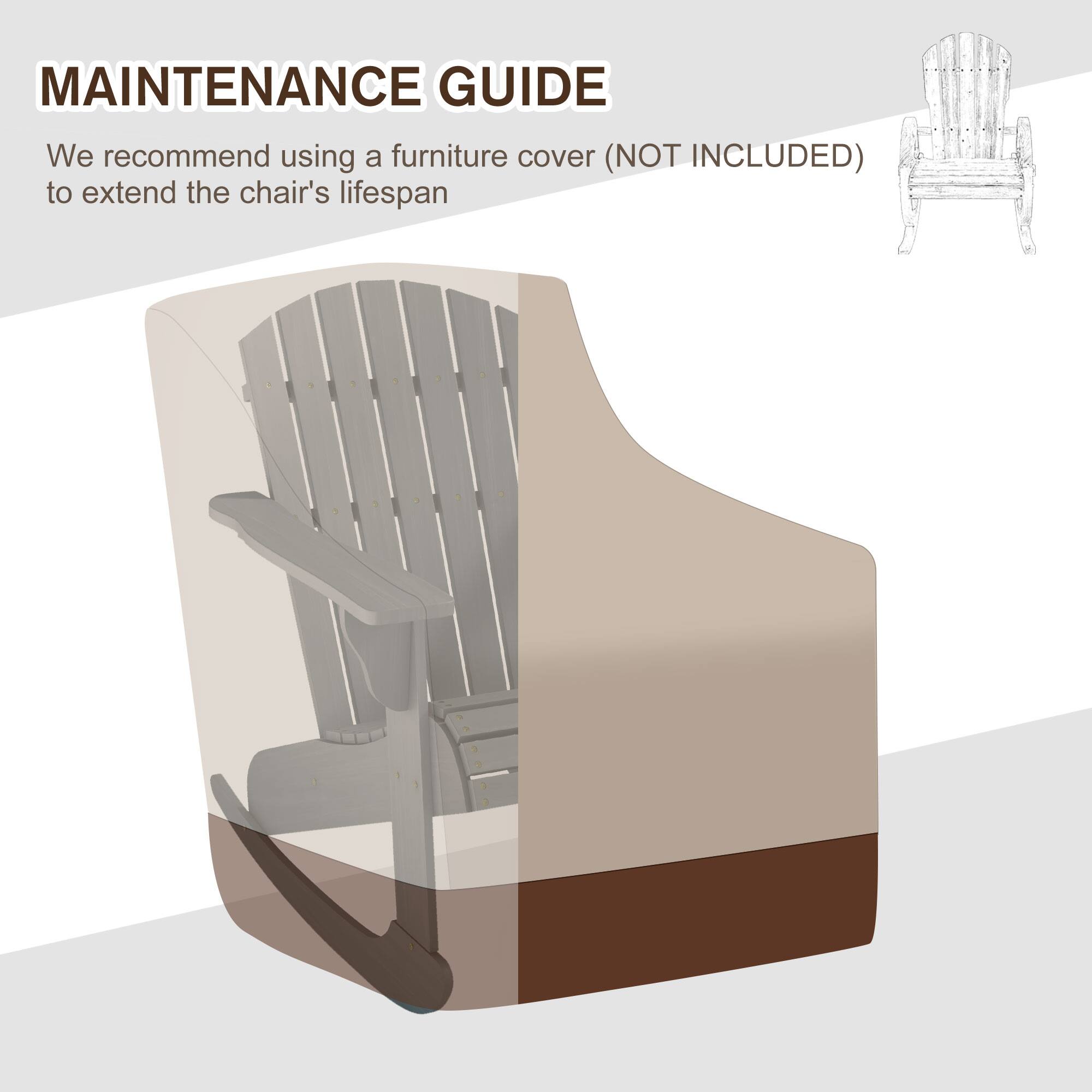 MAINTENANCE GUIDE
We recommend using a furniture cover (NOT INCLUDED) to extend the chair's lifespan