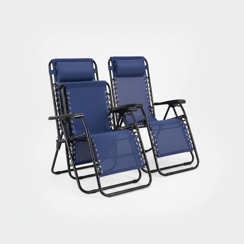 Alt View 1. AOITUN - 2-Pack Blue Zero Gravity Chairs - Outdoor Chaise Loungers for Adults, Folding Reclining Chair - Blue.