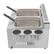 Left. Stock Preferred - 2-Basket Commercial Countertop Gas Deep Fryer - Silver.