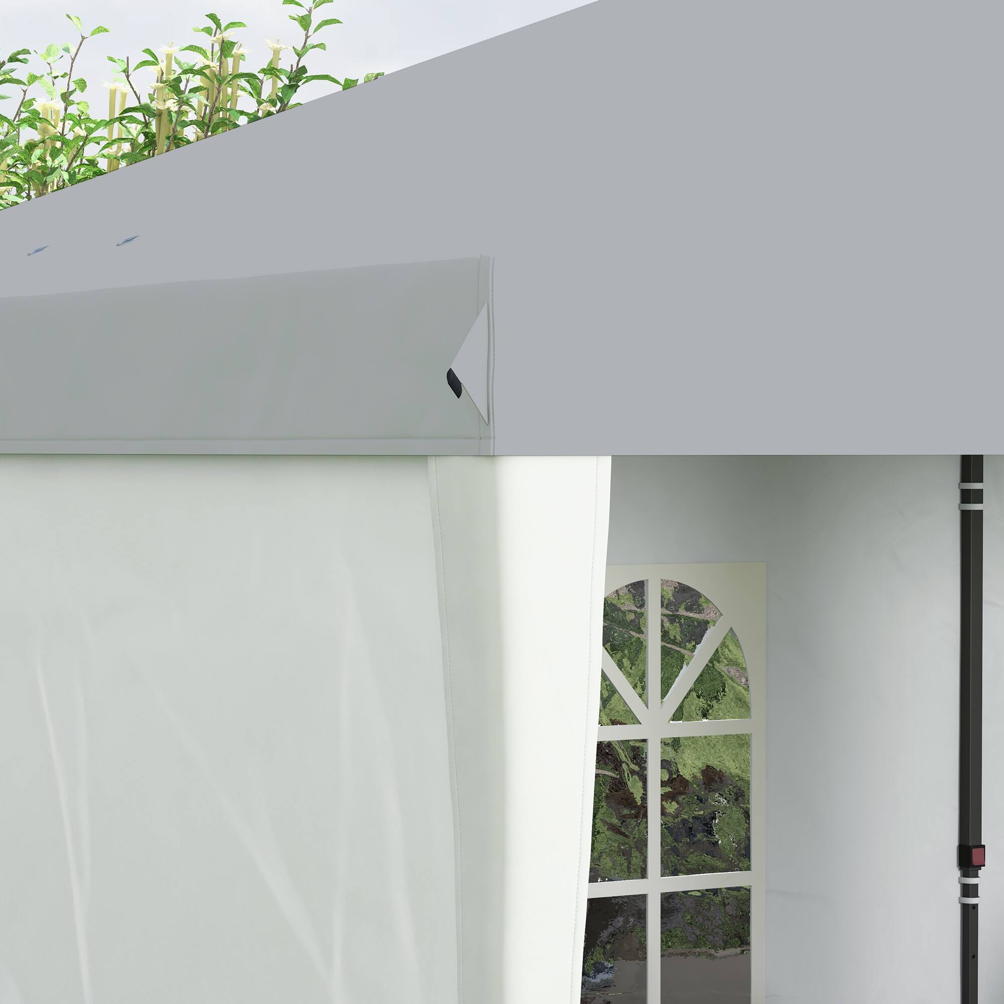 Alt View 7. Outsunny - 10' x 20' Pop Up Canopy Tent with 4 Sidewalls, Heavy Duty Tents for Parties, Outdoor Instant Gazebo with Carrying Bag - White.