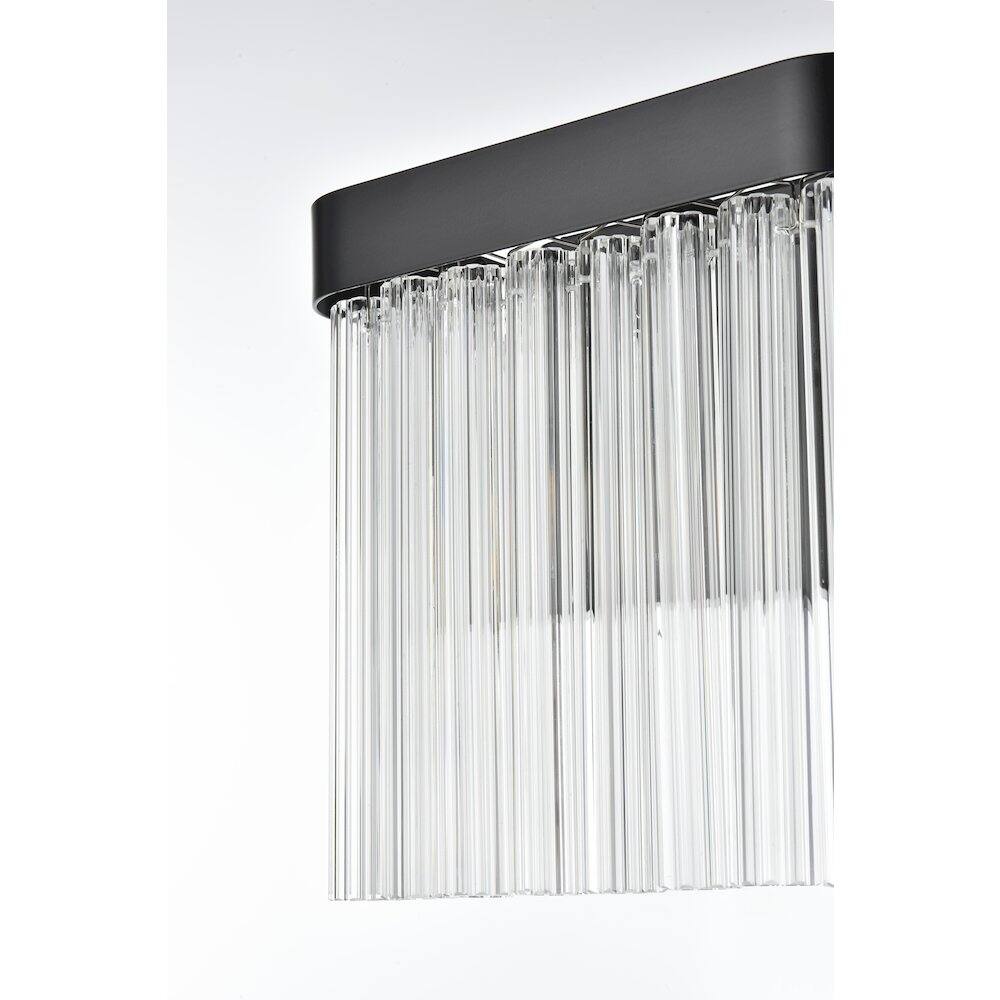 Back. Elegant Lighting - Harlow 9 Inch Wall Sconce In Black - Black And Clear.
