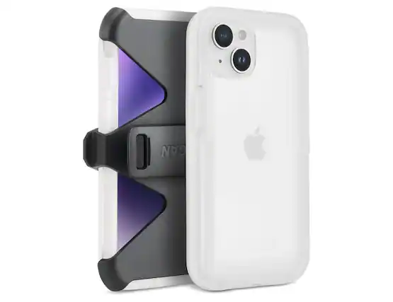 Front. Pelican - Pelican Voyager Clear Magsafe and Holster iPhone 14 Plus Case - Clear.