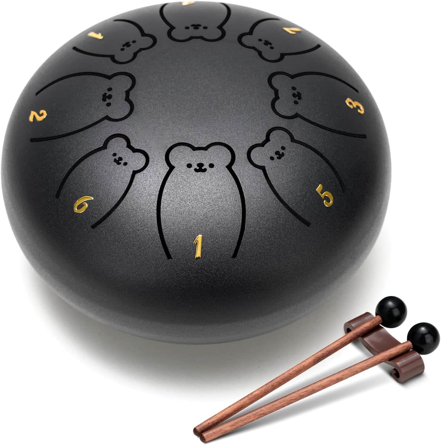 CAHAYA - Steel Tongue Drum Set 6 Inch 8 Notes Steel Hand Drum with Music Book Drum Mallets Finger Paddles CY0359